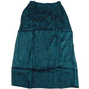 Band Of The Free Women's Celene Side Drape Skirt Size Medium Deep Teal Midi Slit